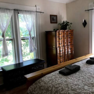 bedroom set up for airbnb
