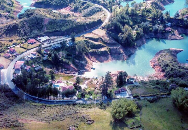 Guatape - Looking down at windy road