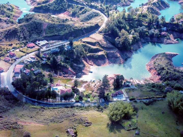 Guatape - Looking down at windy road