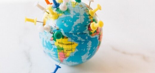 globe with push pins