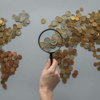 coins in shape of world map