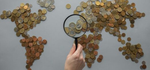 coins in shape of world map