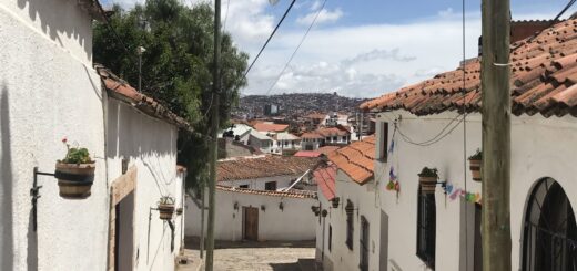 Sucre - small street overlooking city