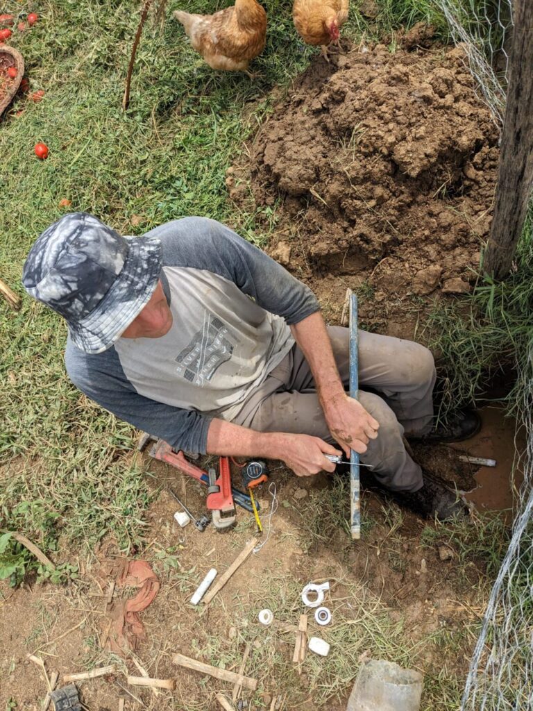 Fixing the water pipe