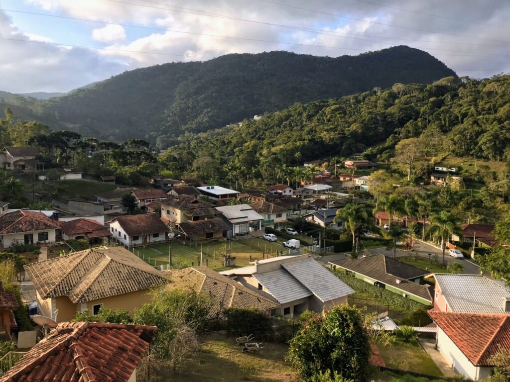 looking out over gated community